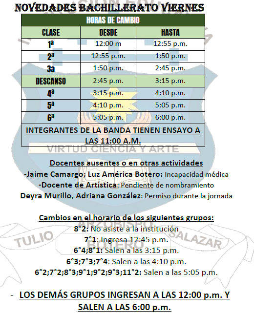 Horarios